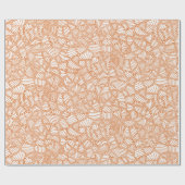 Random Leaf Mosaic Dark Orange Geschenkpapier (Flach)