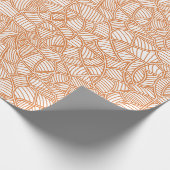 Random Leaf Mosaic Dark Orange Geschenkpapier (Ecke)