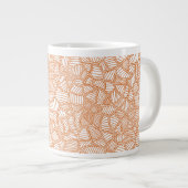 Random Leaf Mosaic Dark Orange Jumbo-Tasse (Vorderseite Rechts)