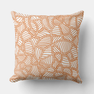 Random Leaf Mosaic Dark Orange Kissen