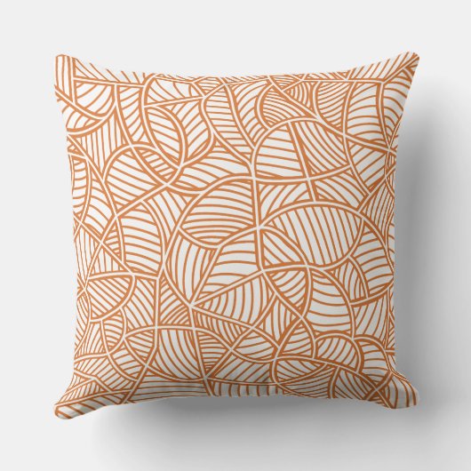 Random Leaf Mosaic Dark Orange Kissen (Rückseite)