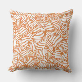 Random Leaf Mosaic Dark Orange Kissen