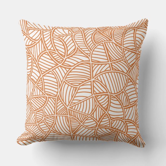 Random Leaf Mosaic Dark Orange Kissen (Vorderseite)