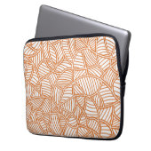 Random Leaf Mosaic Dark Orange Laptopschutzhülle (Vorderseite Links)