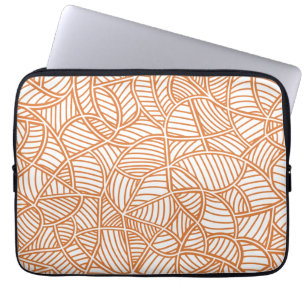 Random Leaf Mosaic Dark Orange Laptopschutzhülle