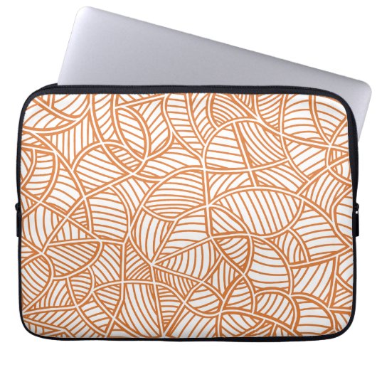 Random Leaf Mosaic Dark Orange Laptopschutzhülle (Vorderseite)