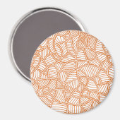 Random Leaf Mosaic Dark Orange Magnet (Vorderseite/Rückseite)
