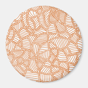 Random Leaf Mosaic Dark Orange Magnet