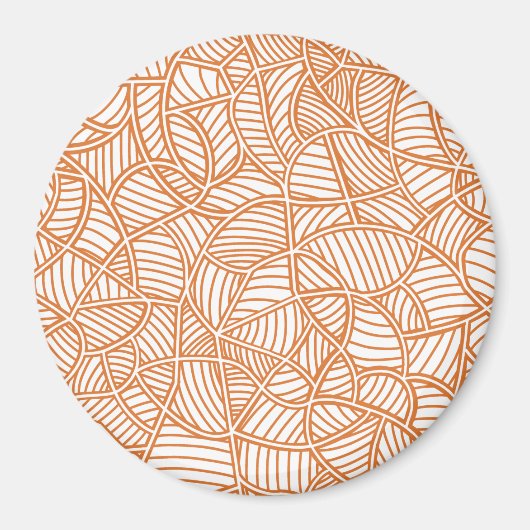 Random Leaf Mosaic Dark Orange Magnet (Vorne)