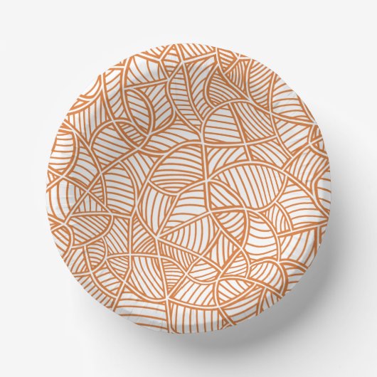 Random Leaf Mosaic Dark Orange Pappteller (Vorderseite)