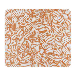 Random Leaf Mosaic Dark Orange Schneidebrett