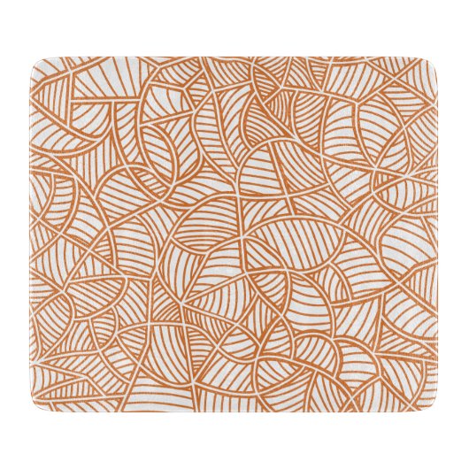 Random Leaf Mosaic Dark Orange Schneidebrett (Vorderseite)