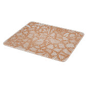 Random Leaf Mosaic Dark Orange Schneidebrett (Ecke)