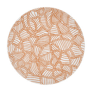 Random Leaf Mosaic Dark Orange Schneidebrett