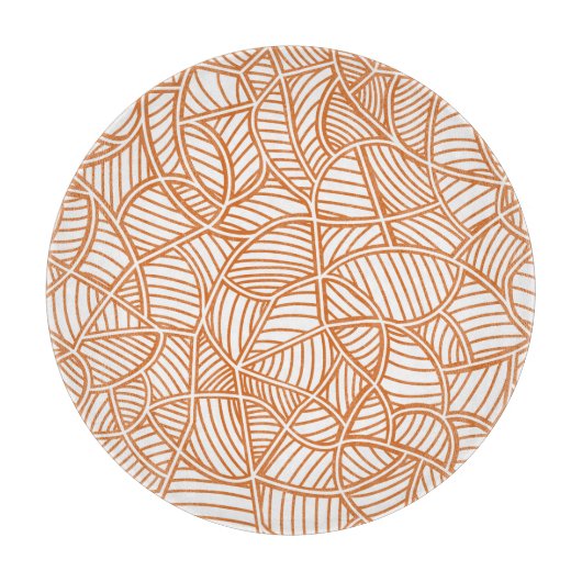 Random Leaf Mosaic Dark Orange Schneidebrett (Vorderseite)