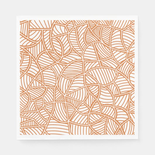 Random Leaf Mosaic Dark Orange Serviette (Vorderseite)