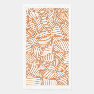 Random Leaf Mosaic Dark Orange Serviette