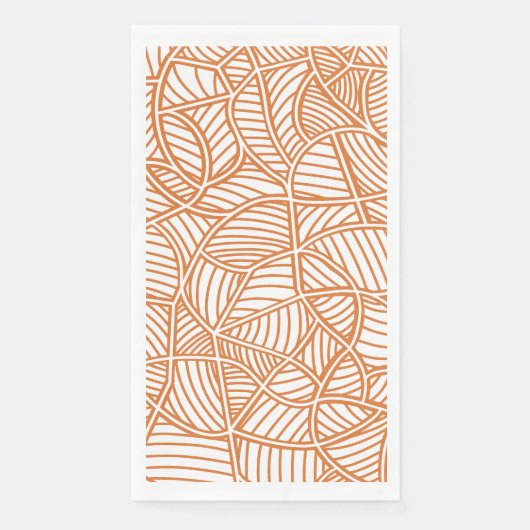 Random Leaf Mosaic Dark Orange Serviette (Vorderseite)