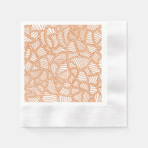 Random Leaf Mosaic Dark Orange Serviette