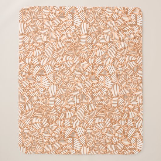 Random Leaf Mosaic Dark Orange Sherpadecke (Vorderseite)