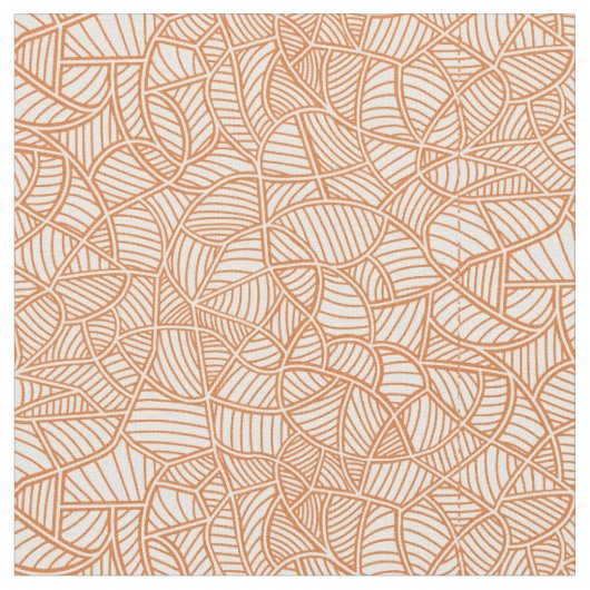 Random Leaf Mosaic Dark Orange Stoff (Nahaufnahme)