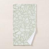 Random Leaf Mosaic Pale Green Badhandtuch Set (Handtuch)
