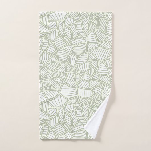 Random Leaf Mosaic Pale Green Badhandtuch Set (Handtuch)