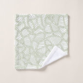 Random Leaf Mosaic Pale Green Badhandtuch Set (Waschlappen)