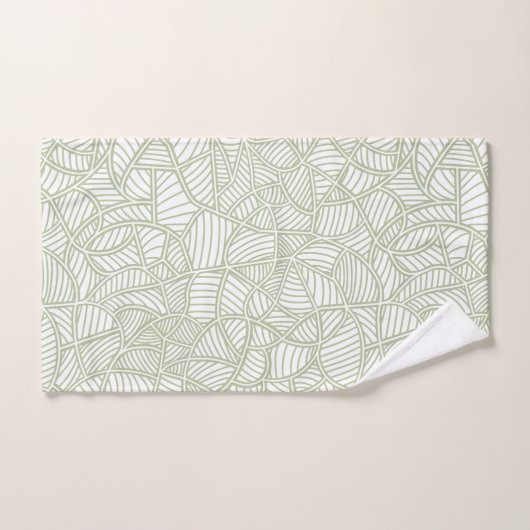 Random Leaf Mosaic Pale Green Badhandtuch Set (Handtuch)