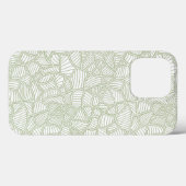 Random Leaf Mosaic Pale Green Case-Mate iPhone Hülle (Rückseite (Horizontal))