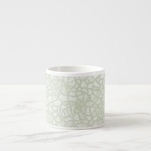 Random Leaf Mosaic Pale Green Espressotasse (Vorderseite)