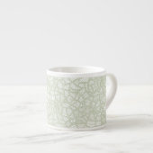 Random Leaf Mosaic Pale Green Espressotasse (Vorderseite Rechts)