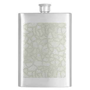 Random Leaf Mosaic Pale Green Flachmann