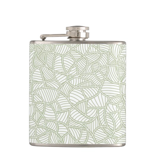 Random Leaf Mosaic Pale Green Flachmann (Vorderseite)