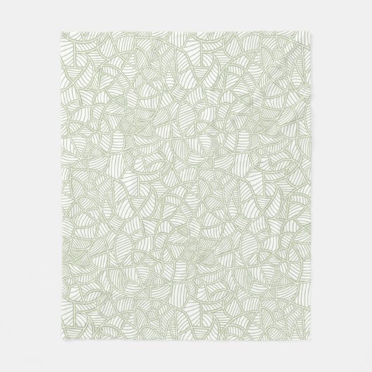 Random Leaf Mosaic Pale Green Fleecedecke (Vorderseite)