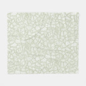 Random Leaf Mosaic Pale Green Fleecedecke (Vorderseite (Horizontal))