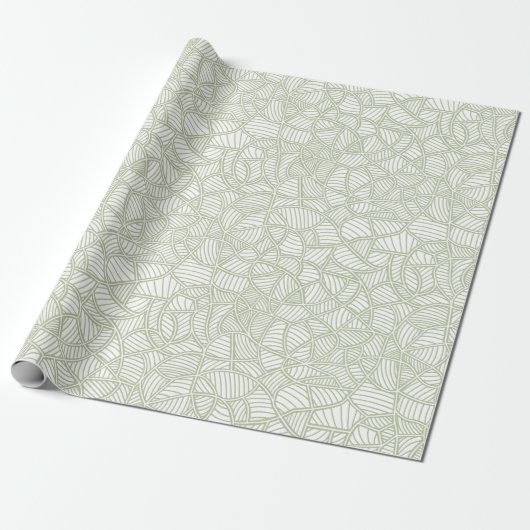 Random Leaf Mosaic Pale Green Geschenkpapier (Ungerollt)