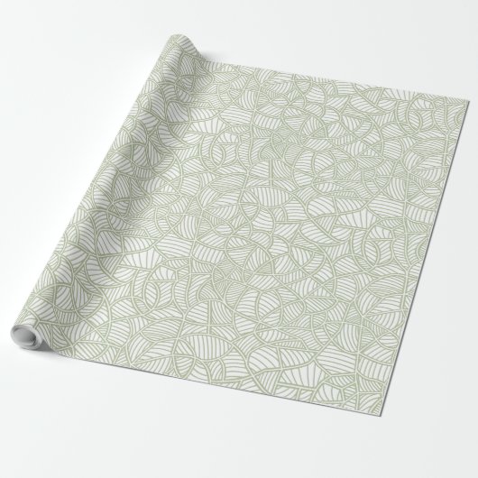 Random Leaf Mosaic Pale Green Geschenkpapier (Ungerollt)