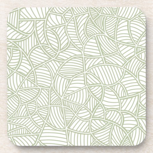 Random Leaf Mosaic Pale Green Getränkeuntersetzer (Vorderseite)