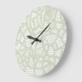 Random Leaf Mosaic Pale Green Große Wanduhr (Winkel)