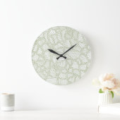 Random Leaf Mosaic Pale Green Große Wanduhr (Zuhause)