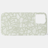 Random Leaf Mosaic Pale Green iPhone Hülle (Hinten horizontal)