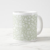 Random Leaf Mosaic Pale Green Jumbo-Tasse (Vorderseite Rechts)