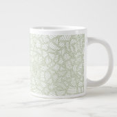 Random Leaf Mosaic Pale Green Jumbo-Tasse (Rechts)