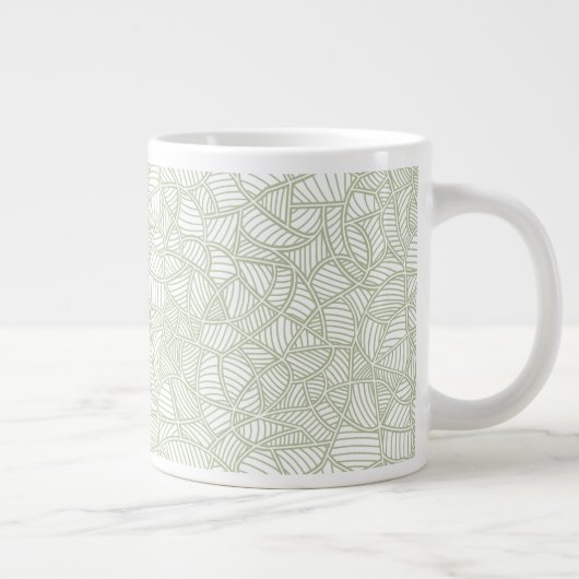 Random Leaf Mosaic Pale Green Jumbo-Tasse (Rechts)