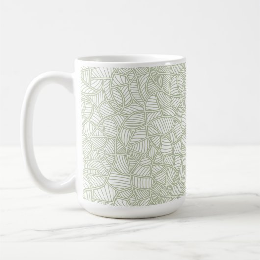 Random Leaf Mosaic Pale Green Kaffeetasse (Links)