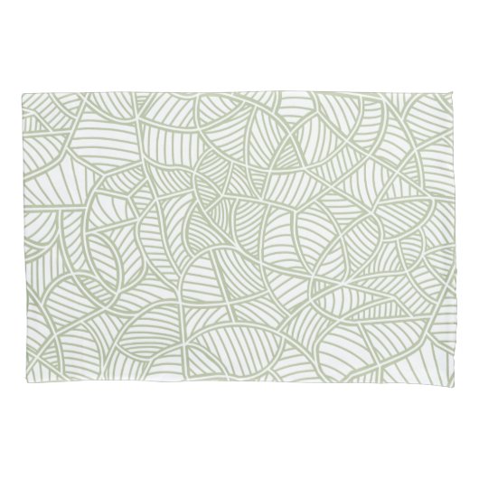 Random Leaf Mosaic Pale Green Kissenbezug (Vorderseite)