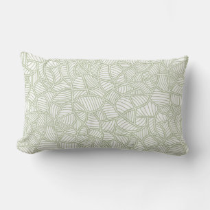 Random Leaf Mosaic Pale Green Lendenkissen