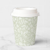 Random Leaf Mosaic Pale Green Pappbecher (Rechts)