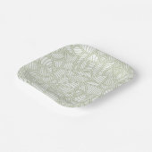 Random Leaf Mosaic Pale Green Pappteller (Gewinkelt)